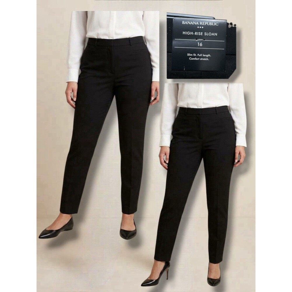 Banana Republic High-Rise Sloan Women's 16 Slim Fit Comfort Stretch Dress Pants